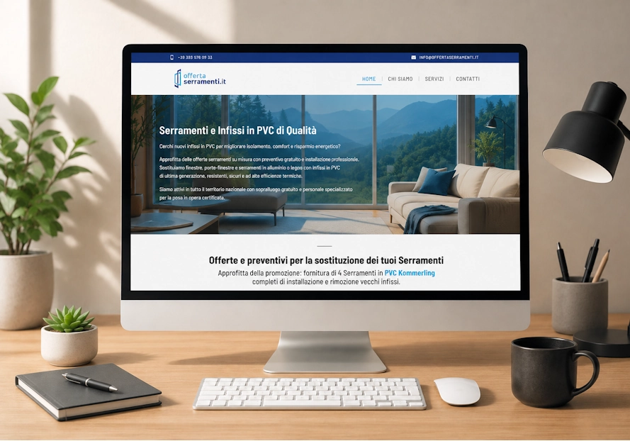 Visualizzazione desktop website offertaserramenti.it