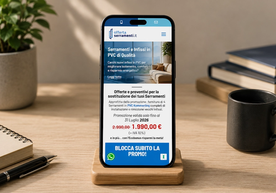Visualizzazione mobile website offertaserramenti.it