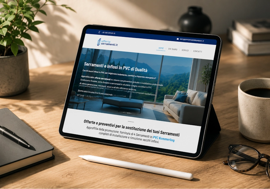 Visualizzazione tablet website offertaserramenti.it